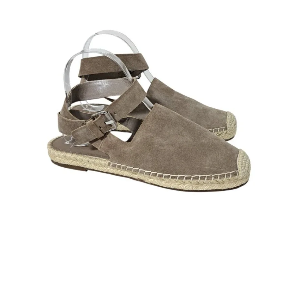 Mark Fisher Women's Flat Espadrille Suede Leather Vacation Travel Summer Sz 8